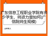 广东信息工程职业学院有多少学生，师资力量如何(广信院师生规模)