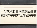广东艺术职业学院到毕业要花多少学费(广艺毕业学费)