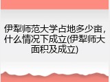 伊犁师范大学占地多少亩，什么情况下成立(伊犁师大面积及成立)