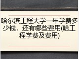 哈尔滨工程大学一年学费多少钱，还有哪些费用(哈工程学费及费用)
