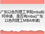 广东以色列理工学院mba如何申请，是否有mba(广东以色列理工MBA申请)