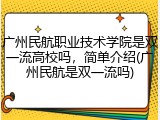 广州民航职业技术学院是双一流高校吗，简单介绍(广州民航是双一流吗)