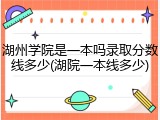 湖州学院是一本吗录取分数线多少(湖院一本线多少)