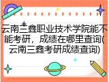 云南三鑫职业技术学院能不能考研，成绩在哪里查询(云南三鑫考研成绩查询)