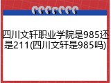 四川文轩职业学院是985还是211(四川文轩是985吗)