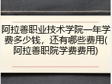 阿拉善职业技术学院一年学费多少钱，还有哪些费用(阿拉善职院学费费用)