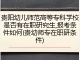 贵阳幼儿师范高等专科学校是否有在职研究生,报考条件如何(贵幼师专在职研条件)