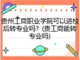 贵州工商职业学院可以进校后转专业吗？(贵工商能转专业吗)