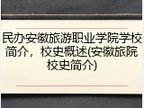 民办安徽旅游职业学院学校简介，校史概述(安徽旅院校史简介)