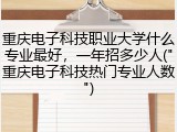重庆电子科技职业大学什么专业最好，一年招多少人("重庆电子科技热门专业人数")