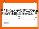 阜阳师范大学有哪些奖学金和助学金呢(阜师大奖助学金)