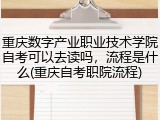 重庆数字产业职业技术学院自考可以去读吗，流程是什么(重庆自考职院流程)