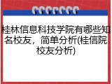 桂林信息科技学院有哪些知名校友，简单分析(桂信院校友分析)