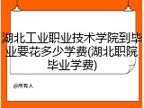 湖北工业职业技术学院到毕业要花多少学费(湖北职院毕业学费)
