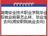 湖南安全技术职业学院毕业后就业前景怎么样，毕业生去向(湘安职院就业去向)