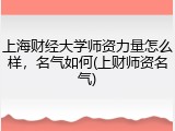 上海财经大学师资力量怎么样，名气如何(上财师资名气)