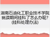 湖南石油化工职业技术学院就读期间挂科了怎么办呢？(挂科处理办法)