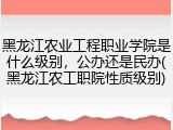 黑龙江农业工程职业学院是什么级别，公办还是民办(黑龙江农工职院性质级别)