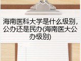 海南医科大学是什么级别，公办还是民办(海南医大公办级别)
