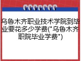 乌鲁木齐职业技术学院到毕业要花多少学费("乌鲁木齐职院毕业学费")