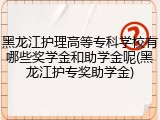 黑龙江护理高等专科学校有哪些奖学金和助学金呢(黑龙江护专奖助学金)