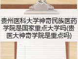 贵州医科大学神奇民族医药学院是国家重点大学吗(贵医大神奇学院是重点吗)