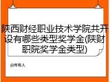 陕西财经职业技术学院共开设有哪些类型奖学金(陕财职院奖学金类型)