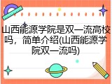 山西能源学院是双一流高校吗，简单介绍(山西能源学院双一流吗)