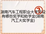 湖南汽车工程职业大学开设有哪些奖学和助学金(湖南汽工大奖学金)
