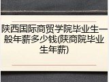 陕西国际商贸学院毕业生一般年薪多少钱(陕商院毕业生年薪)