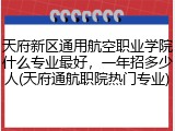 天府新区通用航空职业学院什么专业最好，一年招多少人(天府通航职院热门专业)