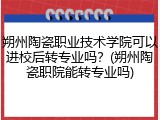 朔州陶瓷职业技术学院可以进校后转专业吗？(朔州陶瓷职院能转专业吗)