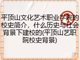 平顶山文化艺术职业学院的校史简介，什么历史与社会背景下建校的(平顶山艺职院校史背景)