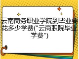 云南商务职业学院到毕业要花多少学费("云商职院毕业学费")
