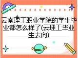 云南理工职业学院的学生毕业都怎么样了(云理工毕业生去向)