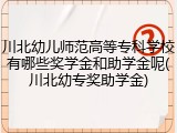 川北幼儿师范高等专科学校有哪些奖学金和助学金呢(川北幼专奖助学金)