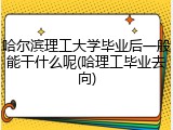 哈尔滨理工大学毕业后一般能干什么呢(哈理工毕业去向)