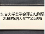 烟台大学奖学金评定细则是怎样的(烟大奖学金细则)