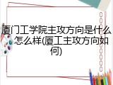 厦门工学院主攻方向是什么，怎么样(厦工主攻方向如何)
