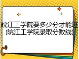 皖江工学院要多少分才能进(皖江工学院录取分数线)