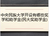 中央民族大学开设有哪些奖学和助学金(民大奖助学金)
