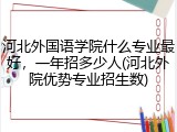 河北外国语学院什么专业最好，一年招多少人(河北外院优势专业招生数)