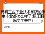 昆明工业职业技术学院的学生毕业都怎么样了(昆工职院学生去向)