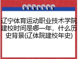 辽宁体育运动职业技术学院建校时间是哪一年，什么历史背景(辽体院建校年史)