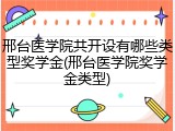 邢台医学院共开设有哪些类型奖学金(邢台医学院奖学金类型)