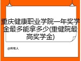 重庆健康职业学院一年奖学金最多能拿多少(重健院最高奖学金)