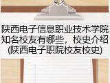陕西电子信息职业技术学院知名校友有哪些，校史介绍(陕西电子职院校友校史)