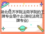 湖北经济学院法商学院的王牌专业是什么(湖经法商王牌专业)