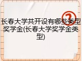 长春大学共开设有哪些类型奖学金(长春大学奖学金类型)