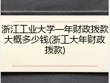 浙江工业大学一年财政拨款大概多少钱(浙工大年财政拨款)